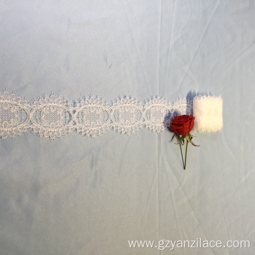 Ivory Eyelet Crochet Lace Border Trim